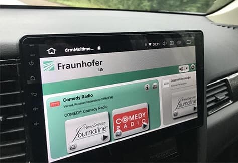 Outlander with Fraunhofer’s DRM MultimediaPlayer radio app.