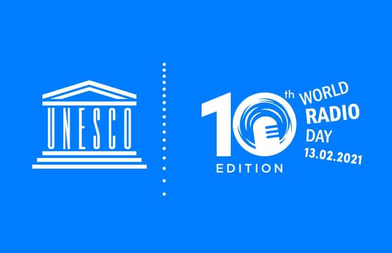 UNESCO World Radio Day Feb. 13 logos