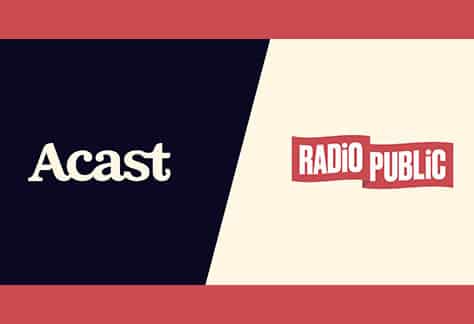 Acast and RadioPublic logos