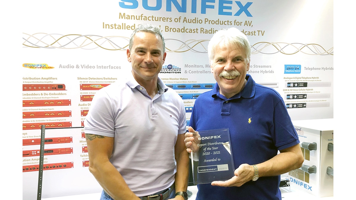 Sonifex Export Distributer Award 20-21