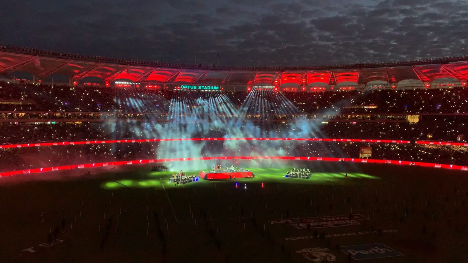 Some 61,000 fans packed the stadium in Perth for the AFL Grand Final.