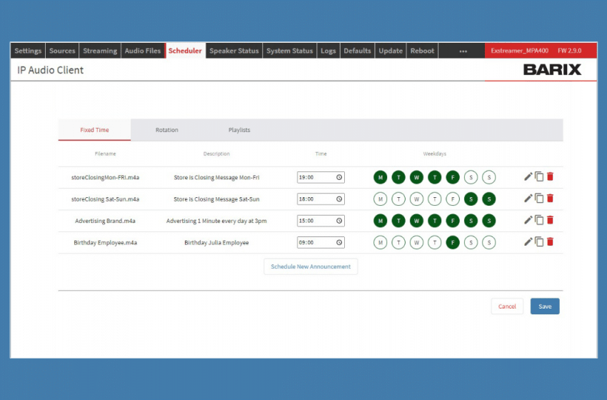  New upgrades for Barix IP suite