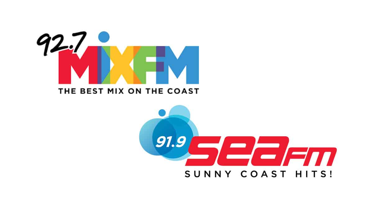 92.7 Mix FM and 91.9 Sea FM logos