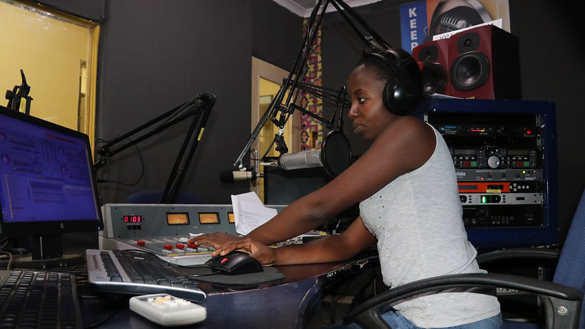Florence Mwale, a presenter at capital Radio in Malawi.