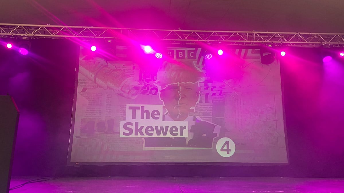 The stage for the recent live DJ set performance of The Skewer