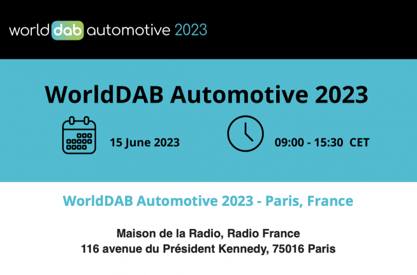  WorldDAB Automotive 2023 date announced