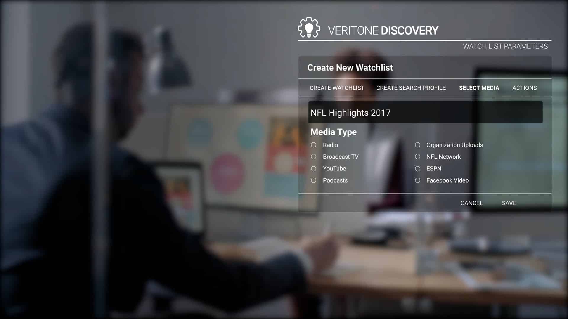 An images describing the Veritone Discovery AI-based clip search system