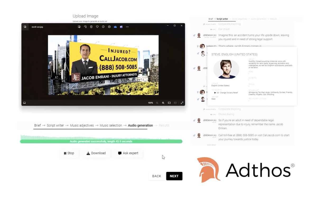 The new Adthos program uses AI to make an audio ad from a visual image