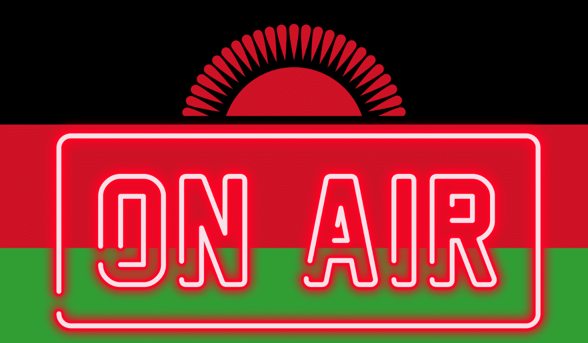 The Malawi flag with a "On Air" logo