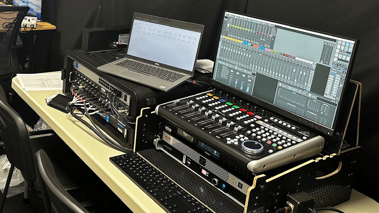 Broadcast radio equipment in a flight case